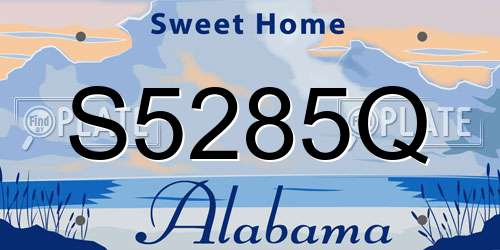 S5285Q Alabama License Plate