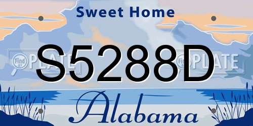 S5288D Alabama License Plate