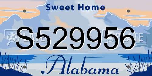 S529956 Alabama License Plate