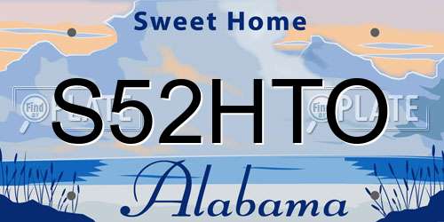 S52HTO Alabama License Plate