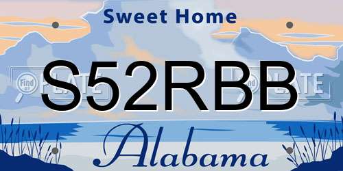 S52RBB Alabama License Plate
