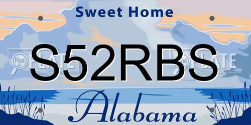 S52RBS Alabama License Plate