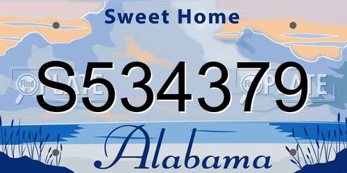 S534379 Alabama License Plate