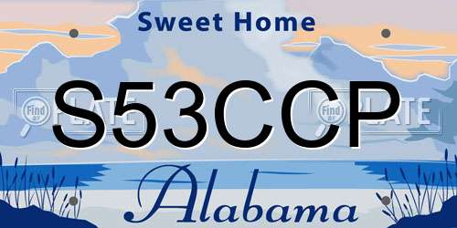 S53CCP Alabama License Plate