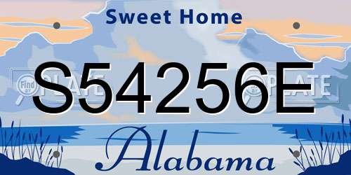 S54256E Alabama License Plate