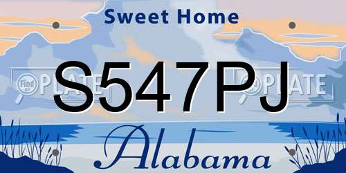 S547PJ Alabama License Plate