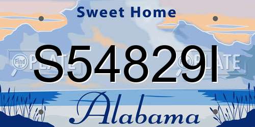 S54829I Alabama License Plate