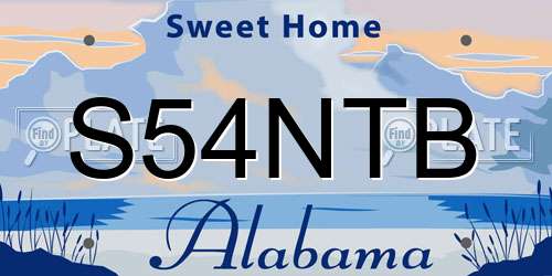 S54NTB Alabama License Plate