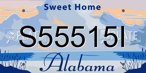 S55515I Alabama License Plate