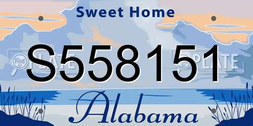 S558151 Alabama License Plate