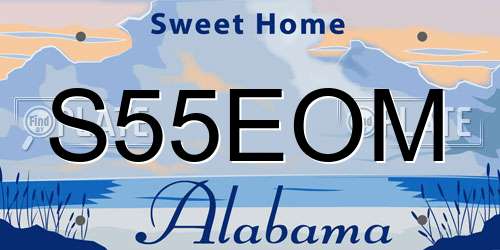 S55EOM Alabama License Plate