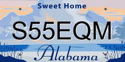 S55EQM Alabama License Plate