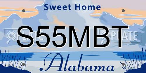 S55MBT Alabama License Plate