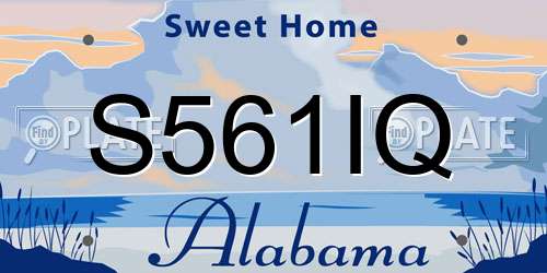S561IQ Alabama License Plate