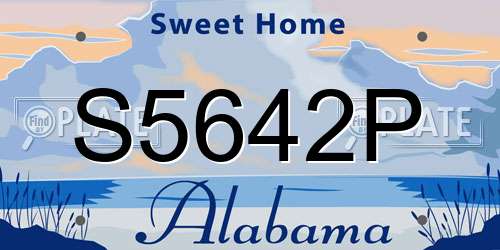 S5642P Alabama License Plate
