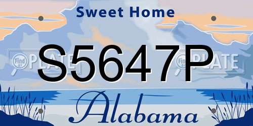 S5647P Alabama License Plate