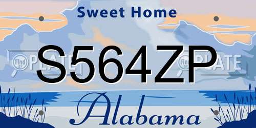 S564ZP Alabama License Plate