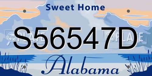 S56547D Alabama License Plate