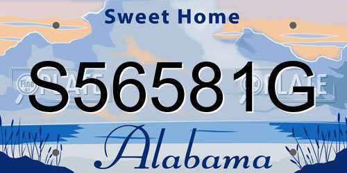 S56581G Alabama License Plate
