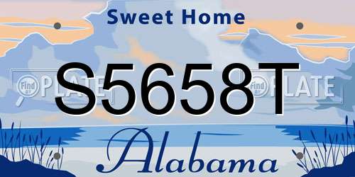 S5658T Alabama License Plate