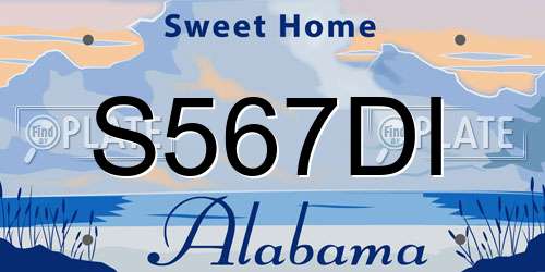 S567DI Alabama License Plate