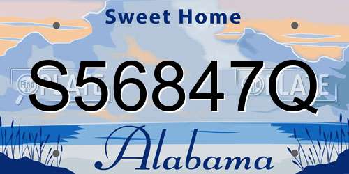 S56847Q Alabama License Plate