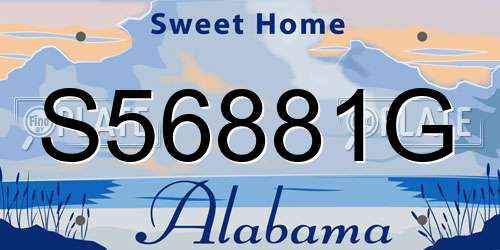 S56881G Alabama License Plate