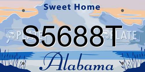S5688T Alabama License Plate