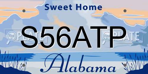 S56ATP Alabama License Plate