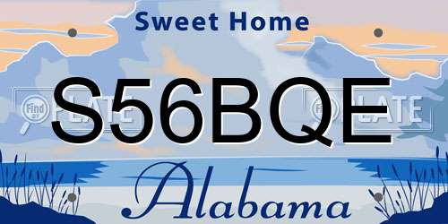 S56BQE Alabama License Plate