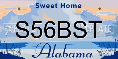 S56BST Alabama License Plate