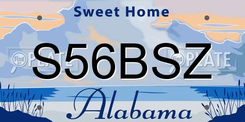 S56BSZ Alabama License Plate