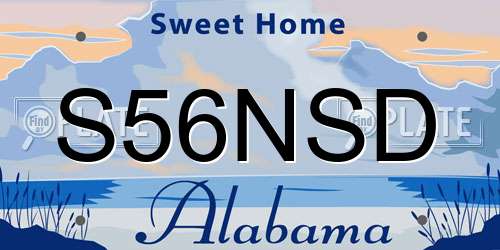 S56NSD Alabama License Plate