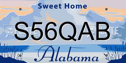 S56QAB Alabama License Plate
