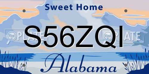 S56ZQI Alabama License Plate