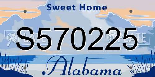 S570225 Alabama License Plate