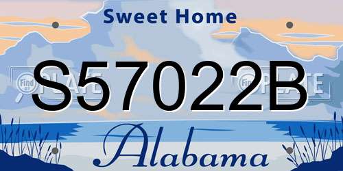 S57022B Alabama License Plate