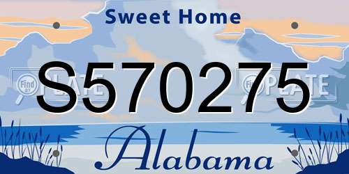 S570275 Alabama License Plate