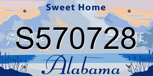 S570728 Alabama License Plate