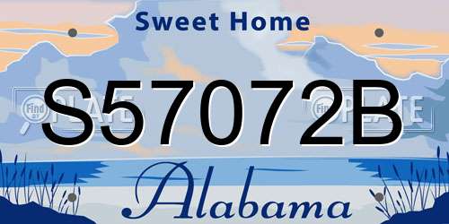S57072B Alabama License Plate