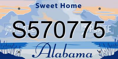 S570775 Alabama License Plate