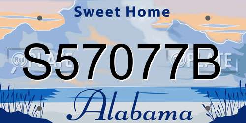 S57077B Alabama License Plate