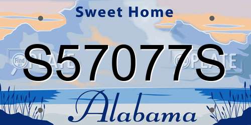 S57077S Alabama License Plate