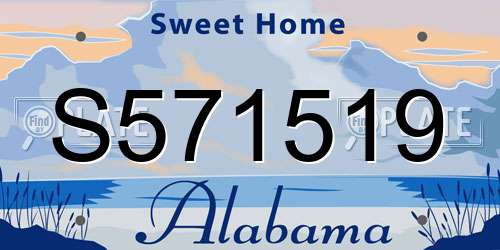 S571519 Alabama License Plate