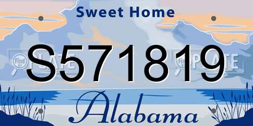 S571819 Alabama License Plate