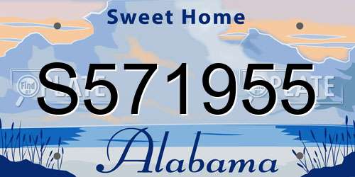 S571955 Alabama License Plate
