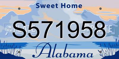 S571958 Alabama License Plate