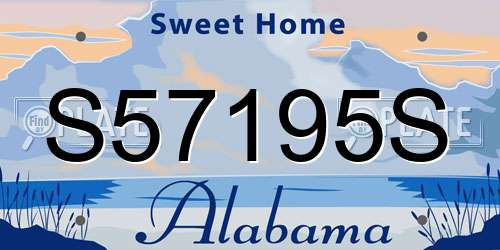 S57195S Alabama License Plate