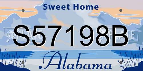 S57198B Alabama License Plate