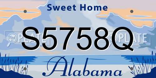 S5758Q Alabama License Plate